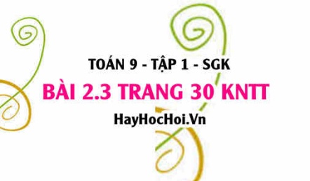 Bài 2.3 trang 30 Toán 9 tập 1 Kết nối tri thức